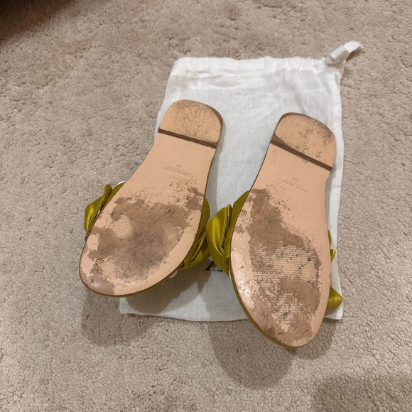 ZARA BASIC Lime Green Ruffle Sandals - Picture 2 of 3